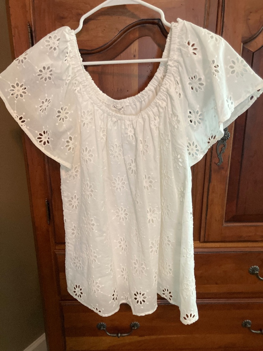 White eyelet blouse